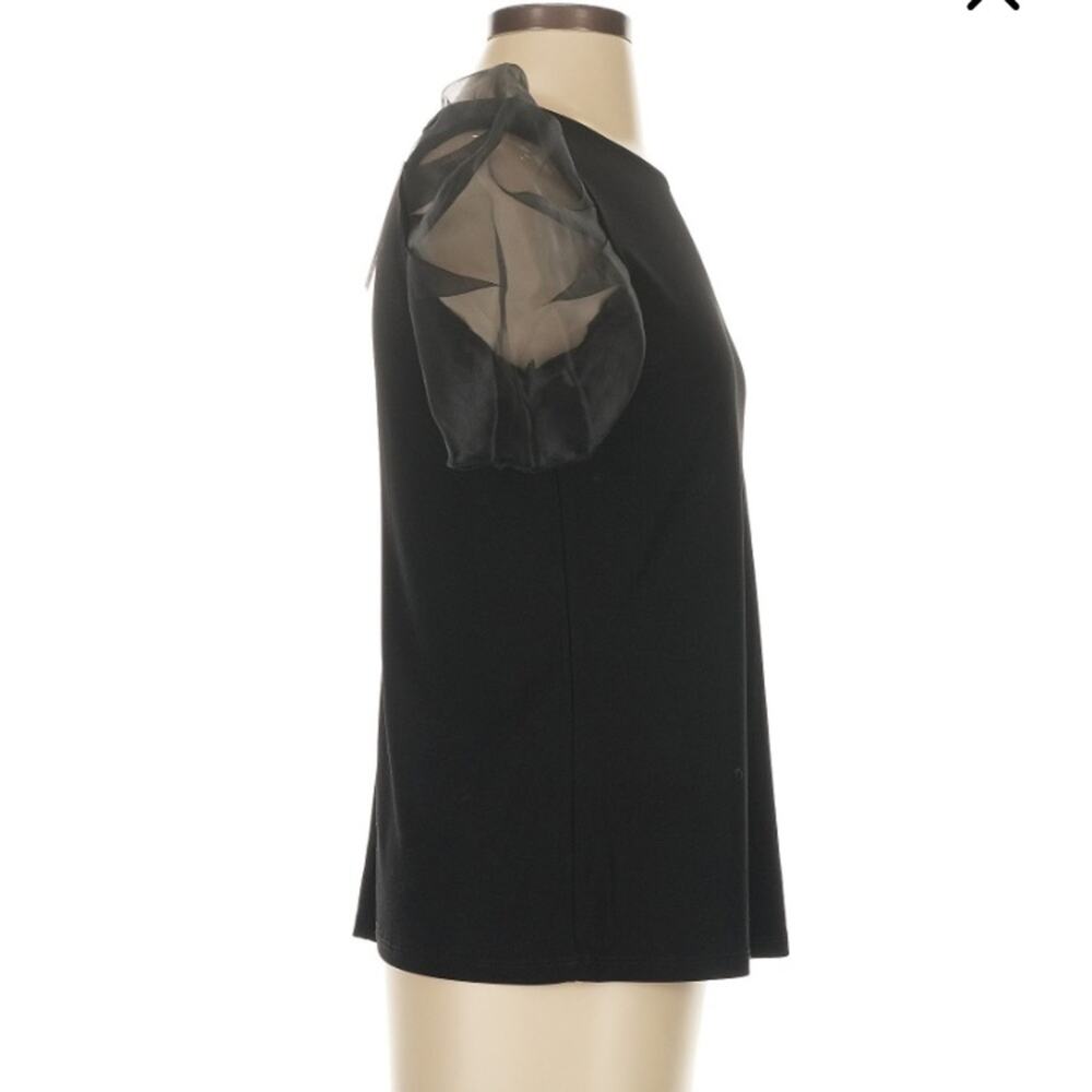 Tash + Sophie Black BLACK CHIFFON PUFF SLEEVE TOP - Picture 6 of 11